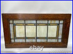 Antique Arts & Crafts Craftsman Style Stained Leaded Glass Transom Windows 33 18
