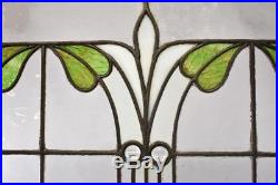 Antique Arts & Crafts Floral Design Leaded Stained Textured Glass Window