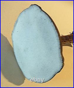 Antique Arts Crafts Handel Era Stain Leaded Glass Overlay Metal Lamp, 1910