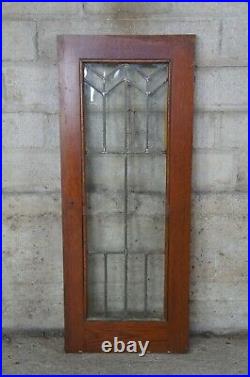 Antique Arts & Crafts Leaded Glass Window Cupboard Cabinet Door Transom 32