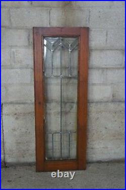 Antique Arts & Crafts Leaded Glass Window Cupboard Cabinet Door Transom 34
