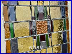 Antique Arts & Crafts Stained Glass Window in Frame 2x3