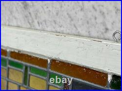 Antique Arts & Crafts Stained Glass Window in Frame 2x3