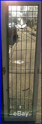 Antique Arts & Crafts Stained Leaded Glass Window / Door 60 by 18
