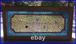 Antique BELCHER STAINED Jeweled GLASS TRANSOM / WINDOW 1884-1889