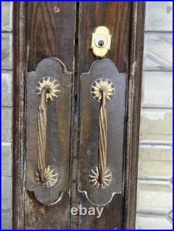 Antique Beautiful Pair Of Glass Leaded Brass Doors 83x36x 1 3/4 Antique Beautiful Pair Of Glass Leaded Brass Doors 83x36x 1 3/4