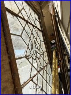 Antique Beautiful Pair Of Glass Leaded Brass Doors 83x36x 1 3/4 Antique Beautiful Pair Of Glass Leaded Brass Doors 83x36x 1 3/4
