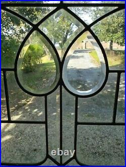Antique Beveled Glass Window Pair Architectural Salvage