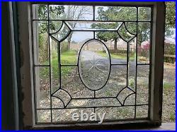 Antique Beveled Glass Window Pair Architectural Salvage