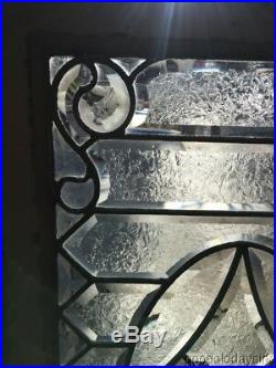 Antique Beveled Leaded Glass Transom Window 35 by 20 Circa 1900