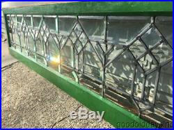 Antique Beveled Leaded Glass Transom Window 64 by 17 Circa 1900