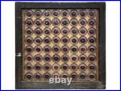 Antique Bottle Glass Bullseye Framed Window Panel 35 x 33-3/4 Antique Bottle Glass Bullseye Framed Window Panel 35 x 33-3/4