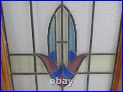 Antique British Pub Style English Hanging Window Frame Leaded Stained Glass