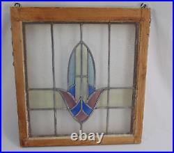 Antique British Pub Style English Hanging Window Frame Leaded Stained Glass