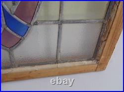 Antique British Pub Style English Hanging Window Frame Leaded Stained Glass