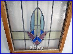 Antique British Pub Style English Hanging Window Frame Leaded Stained Glass