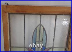 Antique British Pub Style English Hanging Window Frame Leaded Stained Glass