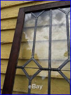 Antique Chestnut Leaded Glass Door