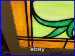 Antique Chicago Art Nouveau Stained Leaded Glass Transom Window 34 x 22