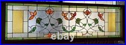 Antique Chicago Arts & Crafts Stained Leaded Glass Transom Window 65 x 21