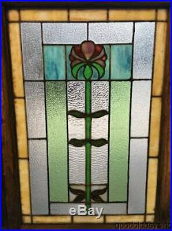 Antique Chicago Arts & Crafts Stained Leaded Glass Window 35 by 24 Circa 1910