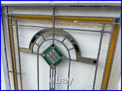 Antique Chicago Bungalow Stained Leaded Glass Window Circa 1920 34x26