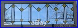 Antique Chicago Prairie Style Stained Leaded Glass Transom Window 52 x 21