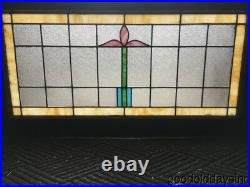 Antique Chicago Stained Leaded Glass Transom Window 40 by 21 Circa 1925