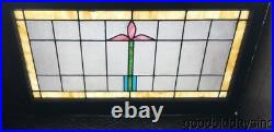 Antique Chicago Stained Leaded Glass Transom Window 40 by 21 Circa 1925