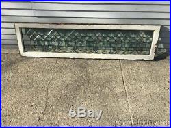 Antique Circa 1910 Beveled Leaded Glass Transom window 64 by 17