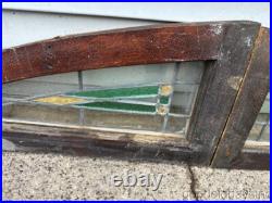 Antique Circa 1920 Stained Leaded Glass Transom Window from Chicago Antique Circa 1920 Stained Leaded Glass Transom Window from Chicago