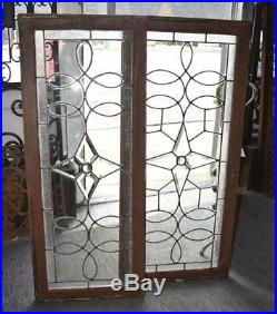 Antique Clear And Beveled Leaded Glass Window Center Jewel