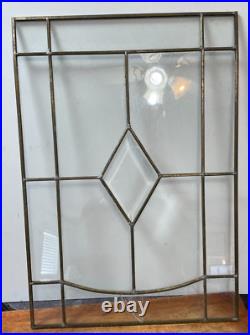 Antique Clear Glass Leaded Frame Window, 21 x 15 One Panel Needs Repair