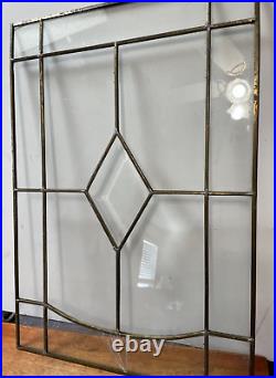 Antique Clear Glass Leaded Frame Window, 21 x 15 One Panel Needs Repair