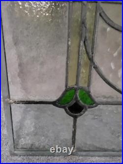 Antique Colorful Abstract English Leaded Stained Glass Window Transom 21x17