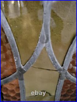Antique Colorful Abstract English Leaded Stained Glass Window Transom 21x17