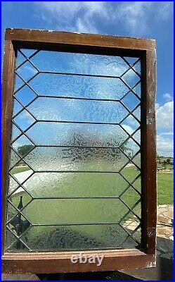 Antique Cottage Leaded Textured Glass Window Vintage Architectural Salvage