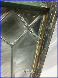 Antique Diamond Beveled Glass Leaded Window Sash 21x 24 Vtg Mission 127-19J