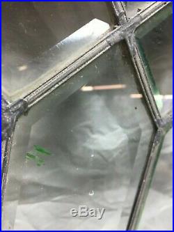 Antique Diamond Beveled Glass Leaded Window Sash 21x 24 Vtg Mission 127-19J