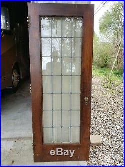 Antique Door With Leaded Glass Architectural Salvage