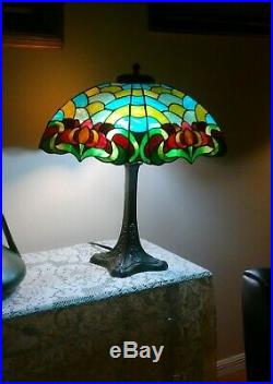 Antique Duffner & Kimberly Leaded Glass Lamp. Tiffany Studios Era