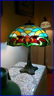 Antique Duffner & Kimberly Leaded Glass Lamp. Tiffany Studios Era