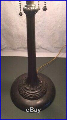 Antique Duffner & Kimberly leaded glass lamp-Handel Tiffany arts crafts slag era