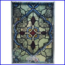 Antique English Gothic Revival Leaded, Stained, Pressed Glass Window c. 1860