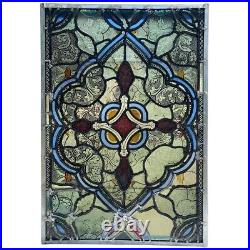 Antique English Gothic Revival Leaded, Stained, Pressed Glass Window c. 1860