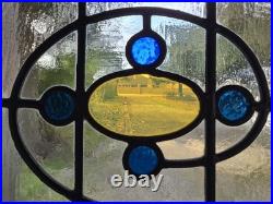 Antique English Stained Glass Window Pair