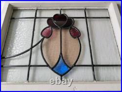 Antique English Style Architectural Leaded Stained Glass Window
