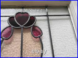 Antique English Style Architectural Leaded Stained Glass Window