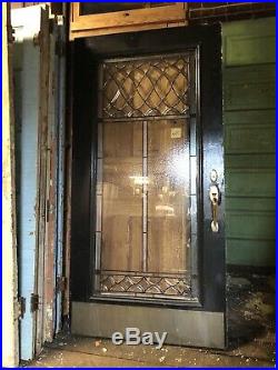 Antique Exterior Entry Door Leaded And Beveled Glass 40 X 80