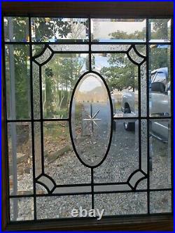 Antique Full Beveled Glass Window Architectural Salvage